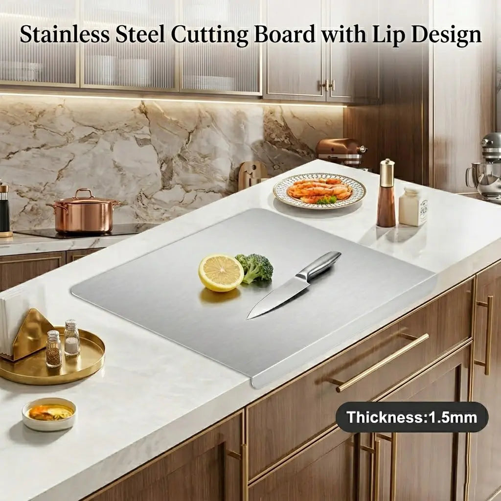 Stainless Steel Non-Slip Chopping Board for Kitchen Use - Essential Kitchen Accessory and Gadget