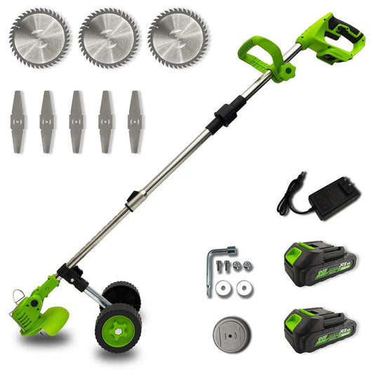 3-In-1 Cordless Weed Whacker with Adjustable Handle - Lightweight Electric Grass Trimmer, Multi-Blade System, Quiet Operation for Garden Lawn Maintenance
