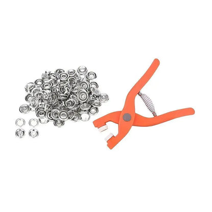 [Summerwins] Snap Button Kit with Pliers | No Sew Adjustable Metal Buttons for DIY Clothes, Hats & Bags