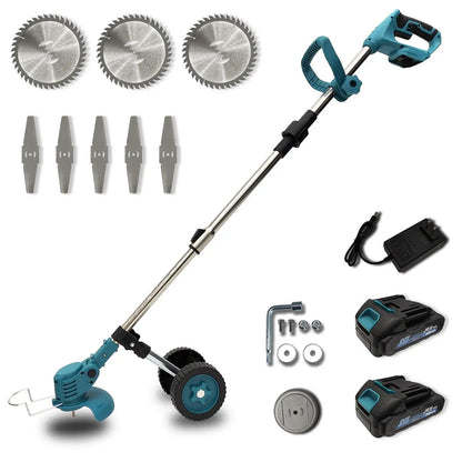 3-In-1 Cordless Weed Whacker with Adjustable Handle - Lightweight Electric Grass Trimmer, Multi-Blade System, Quiet Operation for Garden Lawn Maintenance