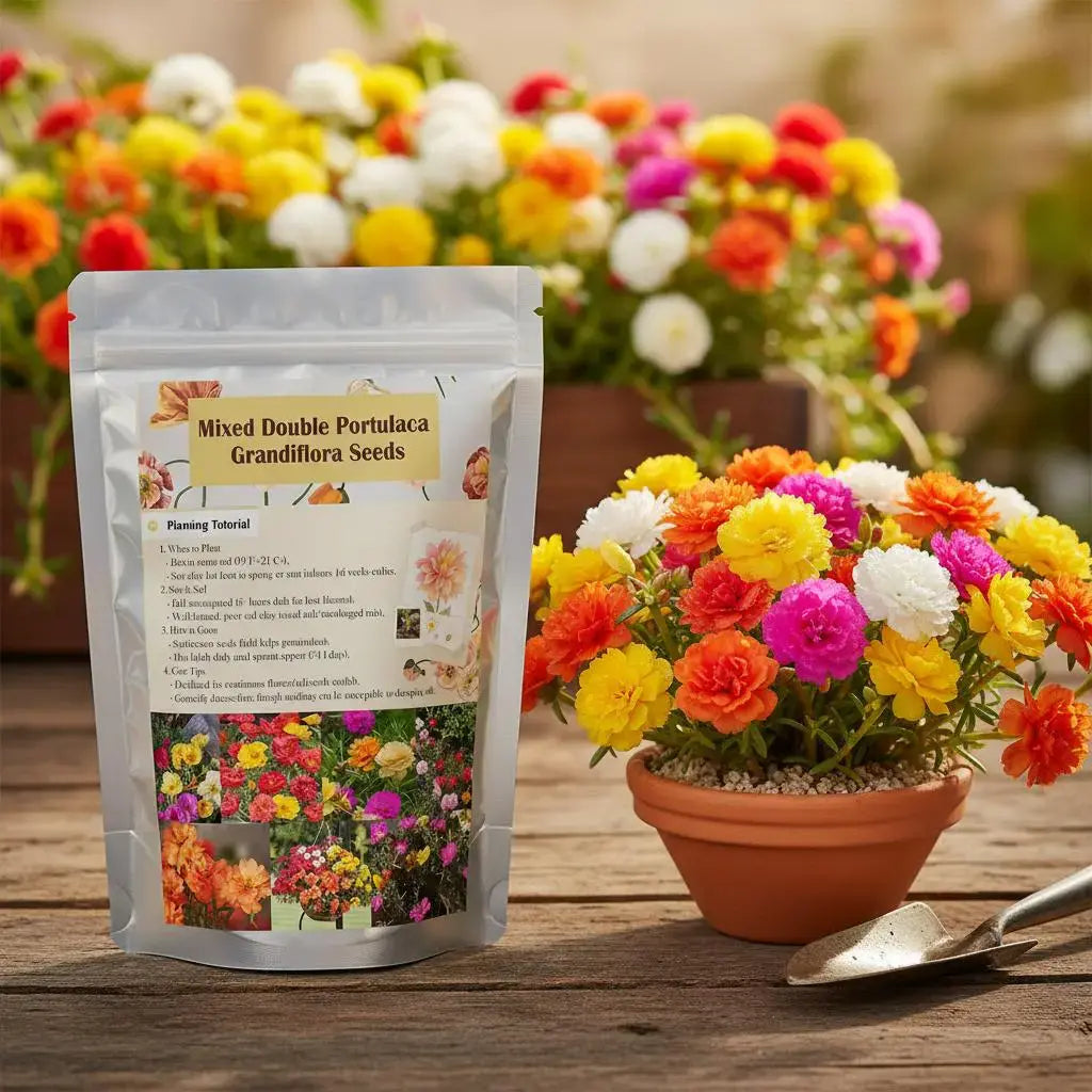 10000 +PCS (Moss Rose) Seeds -Mixed Double Portulaca Grandiflora Seeds Planting Ornaments Perennial Garden Simple to Grow Pots Gifts 51Ms