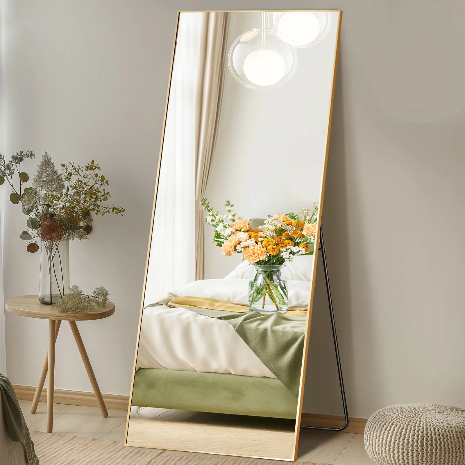 Premium Full-Length Floor Mirror with Versatile Hanging and Leaning Options, Enhanced Nano Glass Design for Home Decor