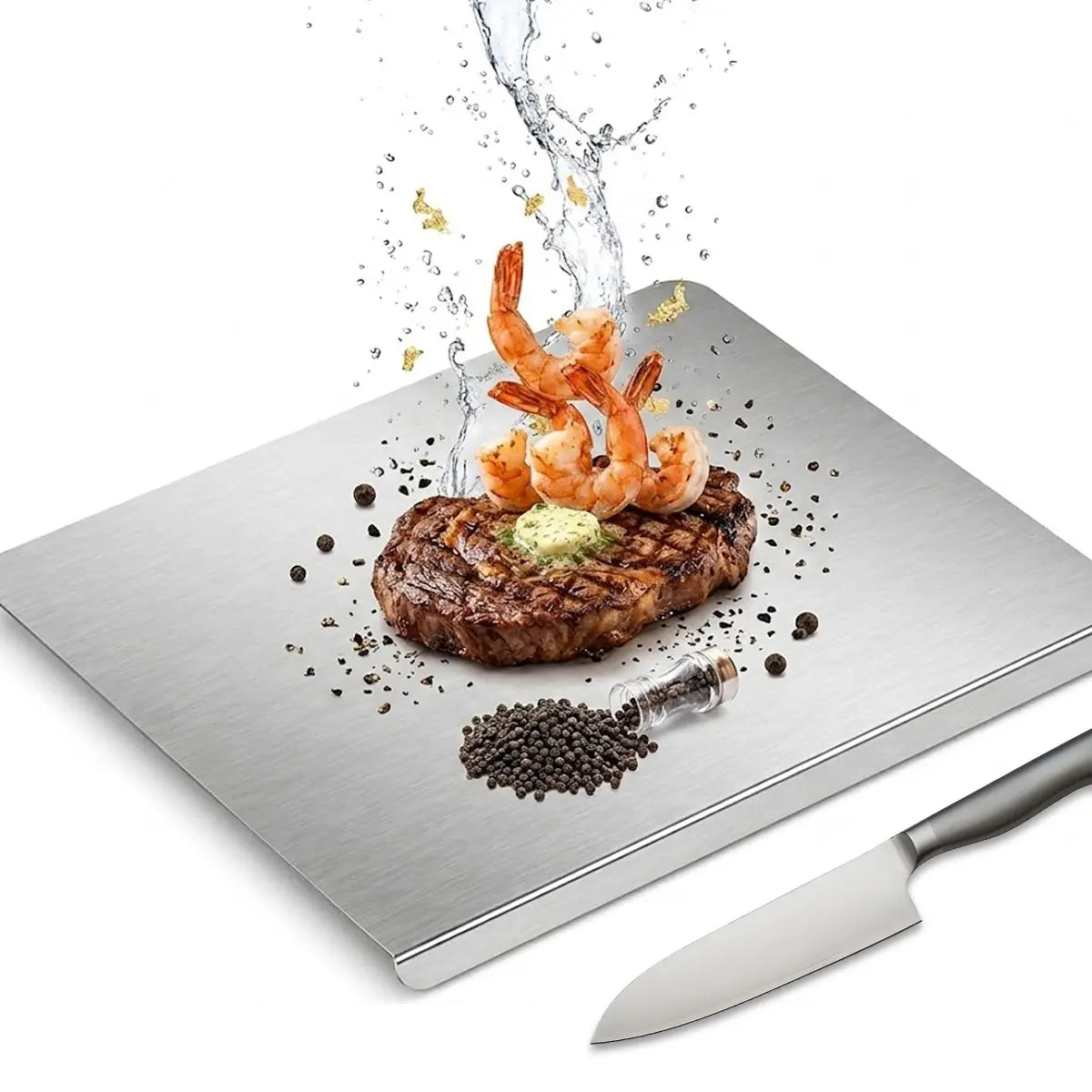 Stainless Steel Non-Slip Chopping Board for Kitchen Use - Essential Kitchen Accessory and Gadget