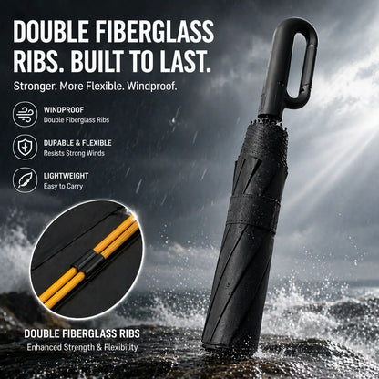 Automatic Folding Umbrella, 1 Count Windproof Waterproof Travel Umbrella, Portable Compact Auto Open Close Rain Umbrella for Men & Women, Reinforced Wind Resistant Umbrella for Travel Outdoor Daily Use