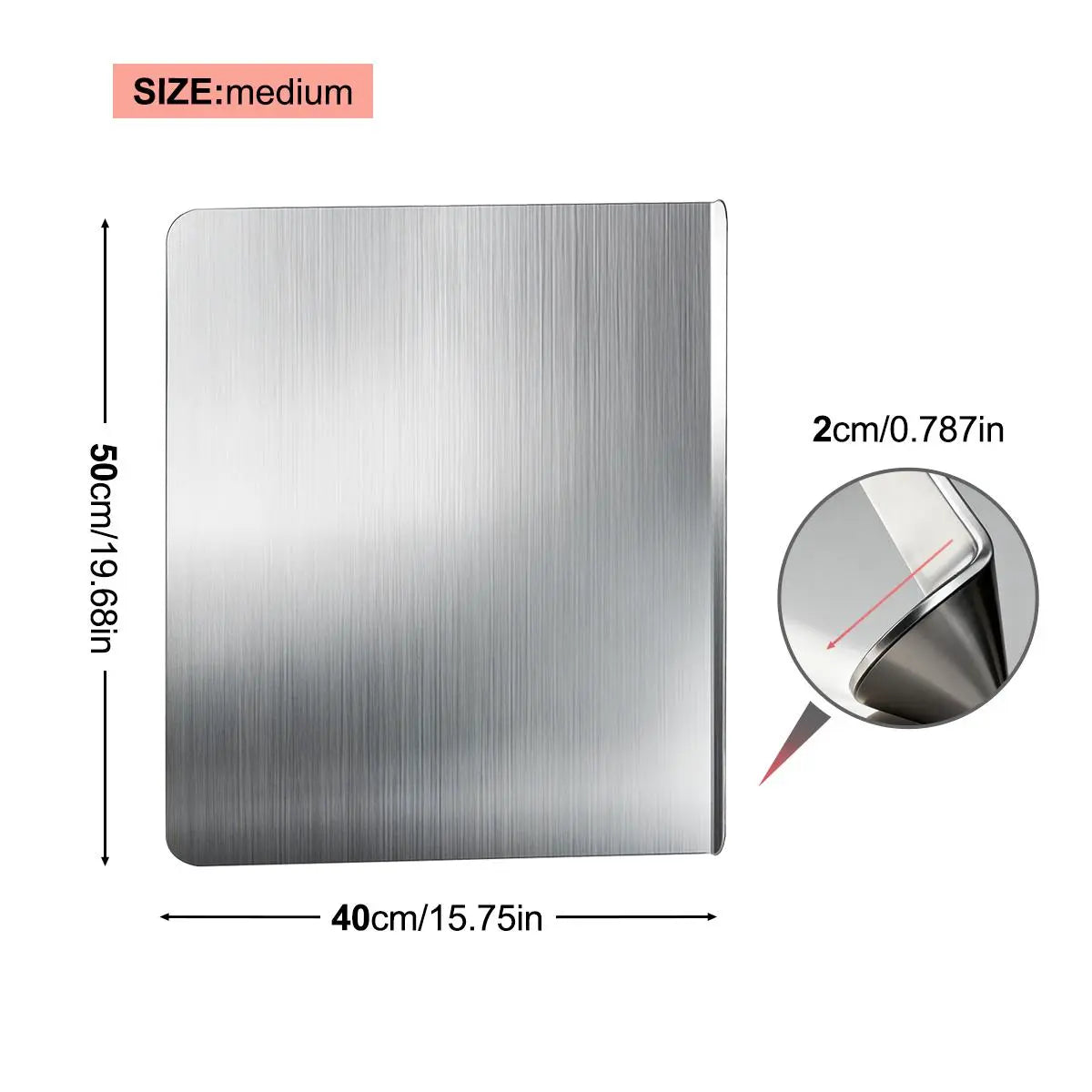 Stainless Steel Non-Slip Chopping Board for Kitchen Use - Essential Kitchen Accessory and Gadget