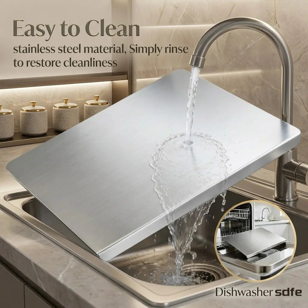 Stainless Steel Non-Slip Chopping Board for Kitchen Use - Essential Kitchen Accessory and Gadget