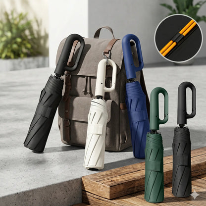 Automatic Folding Umbrella, 1 Count Windproof Waterproof Travel Umbrella, Portable Compact Auto Open Close Rain Umbrella for Men & Women, Reinforced Wind Resistant Umbrella for Travel Outdoor Daily Use