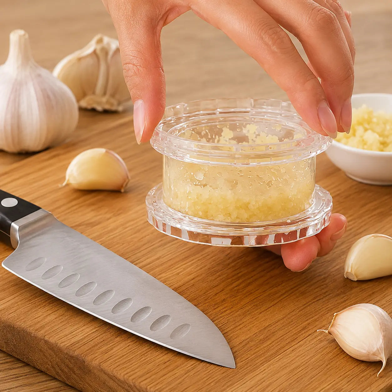 Manual Garlic Twister Mincer - Sturdy, Handy Food Prep Kitchen Utensil, Impact-Resistant Accessory for Garlic, Onion, Ginger