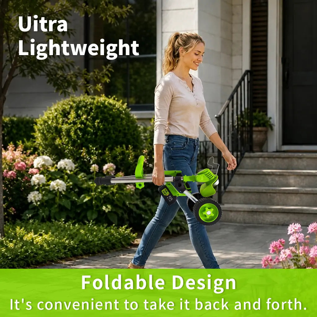 3-In-1 Cordless Weed Whacker with Adjustable Handle - Lightweight Electric Grass Trimmer, Multi-Blade System, Quiet Operation for Garden Lawn Maintenance