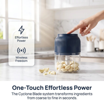 Cordless Compact Small Form PVC Portable USB Rechargeable Electric Mini Food Shredder, Lithium Battery Meat Grinder, Garlic Masher for Minced Meat, Onion Processing
