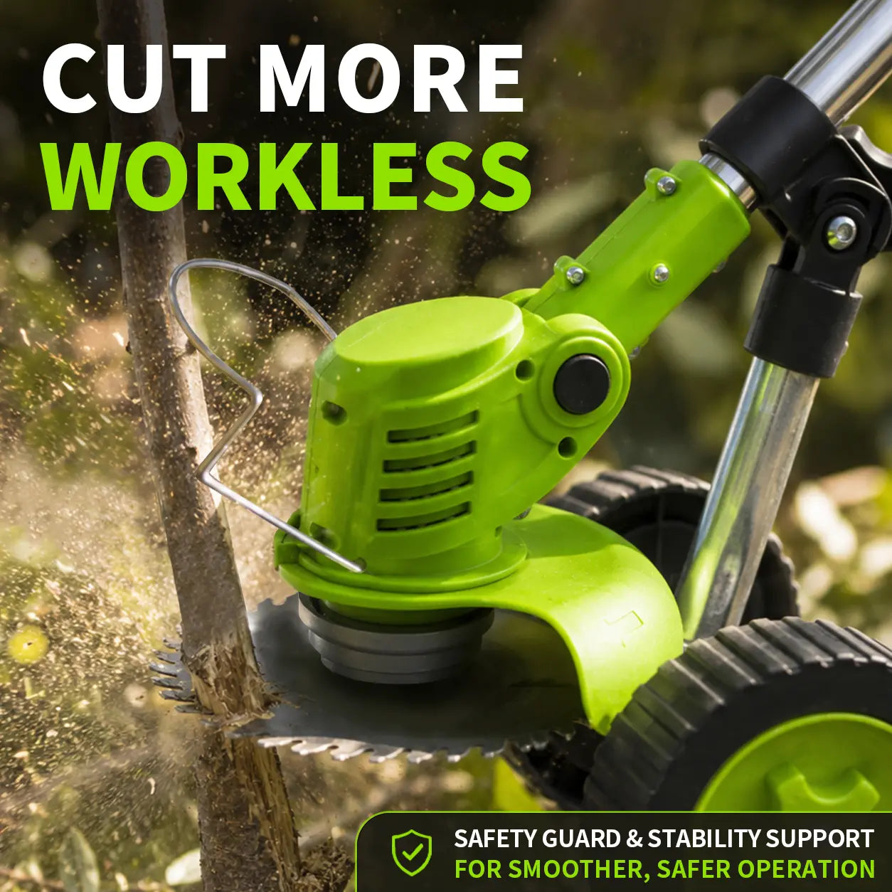 3-In-1 Cordless Weed Whacker with Adjustable Handle - Lightweight Electric Grass Trimmer, Multi-Blade System, Quiet Operation for Garden Lawn Maintenance