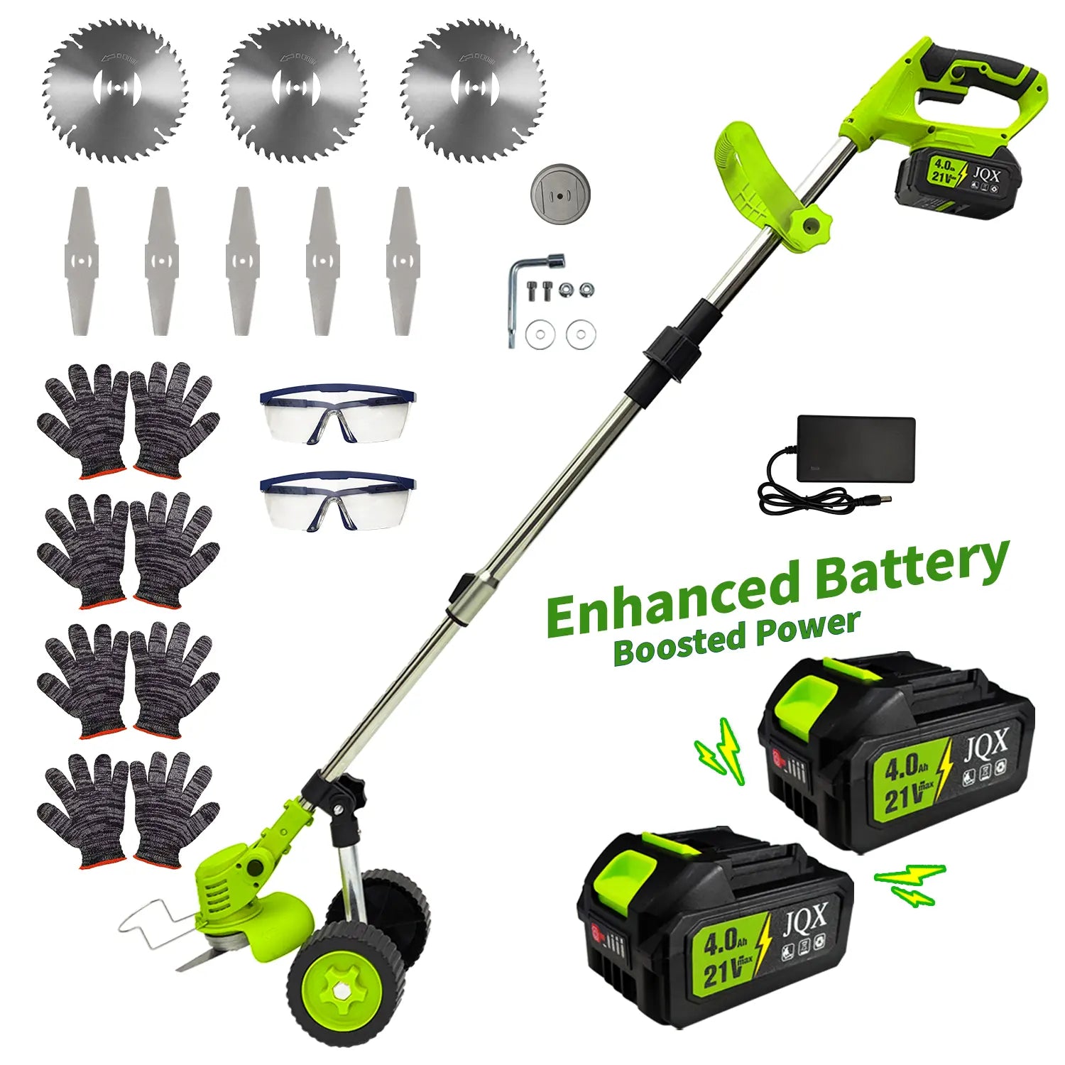 3-In-1 Cordless Weed Whacker with Adjustable Handle - Lightweight Electric Grass Trimmer, Multi-Blade System, Quiet Operation for Garden Lawn Maintenance