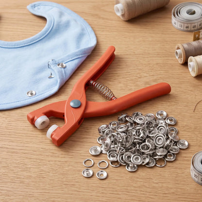 [Summerwins] Snap Button Kit with Pliers | No Sew Adjustable Metal Buttons for DIY Clothes, Hats & Bags